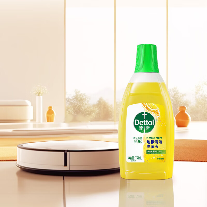 滴露(Dettol)地板清洁剂 柠檬 750ml拖地瓷砖木地板扫地机去污垢杀菌去味多功能高清大图