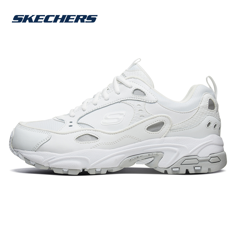 skechers斯凯奇威神v明星同款厚底老爹鞋运动鞋男子小白鞋999307视频