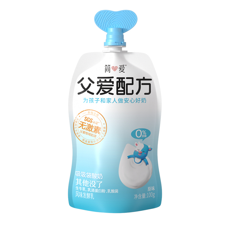 简爱酸奶 父爱配方0% 2% 4% 100g(三种口味,各4袋)(3-7天内顺丰冷链发货)