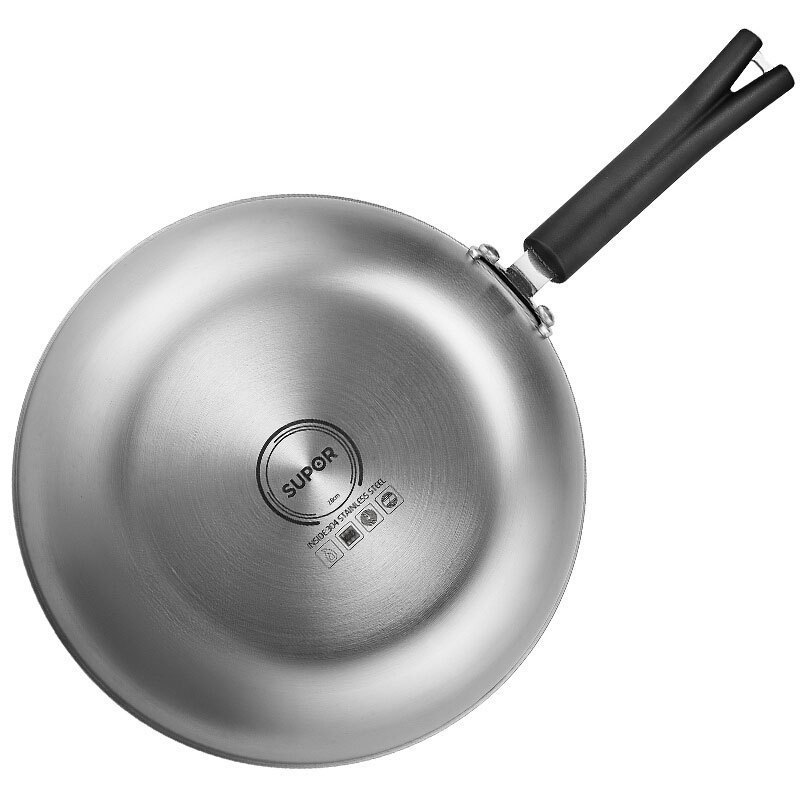 苏泊尔(supor)煎锅 cj28ja1电磁炉燃气灶适用304不锈钢不粘锅x晶盾