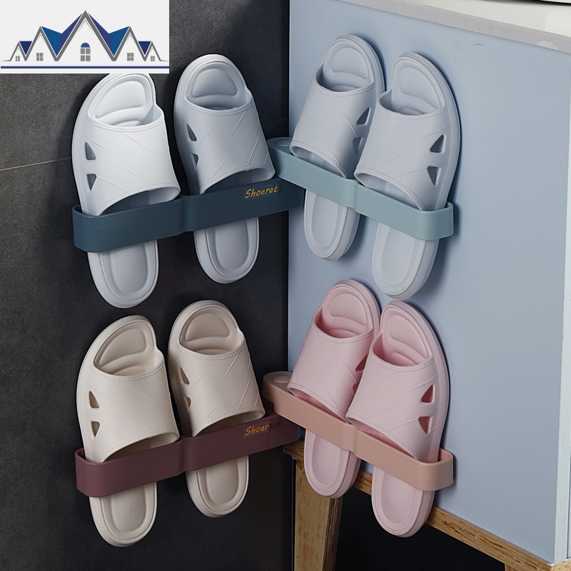 浴室可折叠拖鞋架收纳神器免打孔卫生间墙壁挂式鞋托鞋子置物架_174高清大图