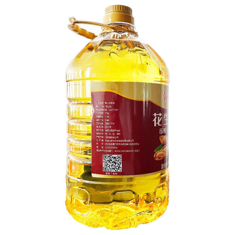 翰九浓香花生油桶装5L物理压榨花生浓香植物食用油家用纯花生油高清大图