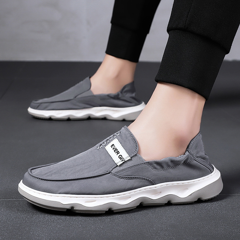 线下专柜同款卡帝乐鳄鱼cartelo冰丝布一脚蹬男鞋子时尚休闲鞋男士