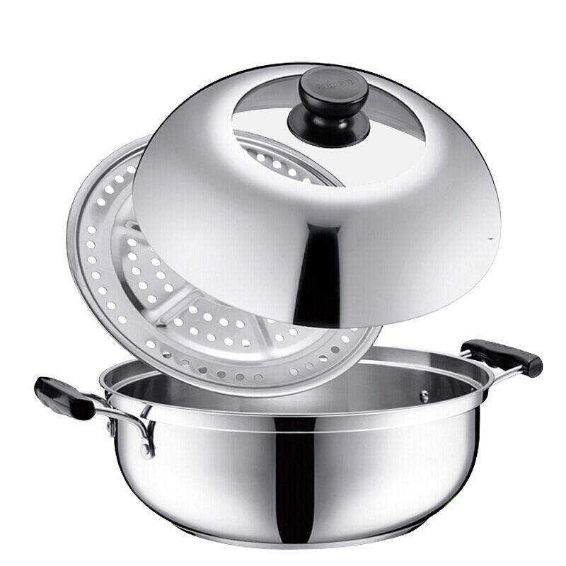 苏泊尔supor蒸锅304不锈钢单层汤蒸两用锅电磁炉燃气明火适用汤锅火锅