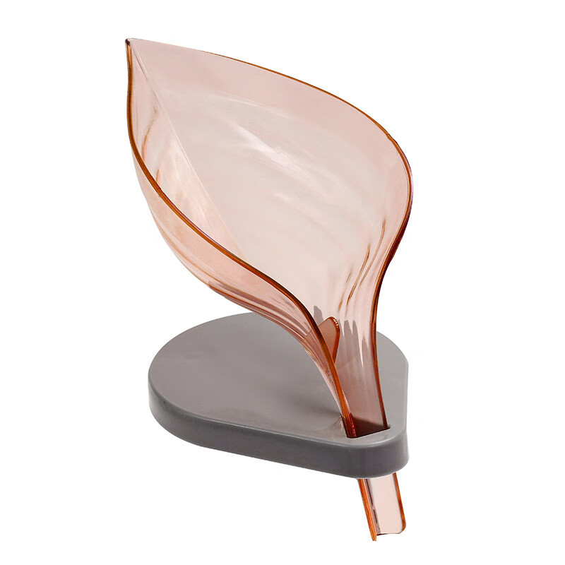 谋福 肥皂盒 肥皂架沥水 树叶形皂架免打孔香皂置物架( 橙色3个装)