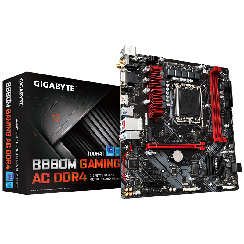 技嘉B660M GAMING AC DDR4主板+12代英特尔7400 主板套装