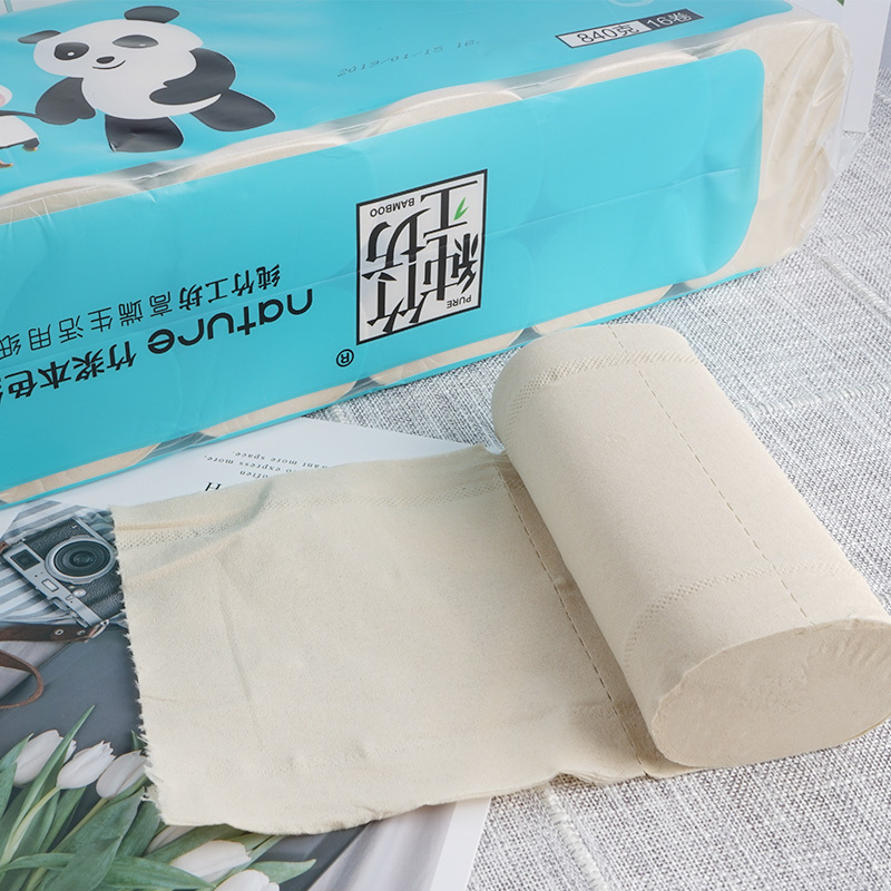 纯竹工坊 卷纸 4层840克*3提(共48卷)青漾柔韧系列 家庭清洁用纸竹浆无芯卷纸