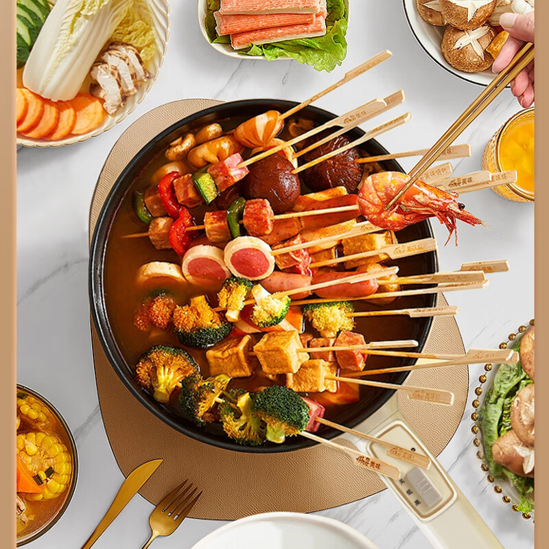 创维 电炒锅F191 电火锅多功能3L容量一体煎烤不沾电热锅电煮锅炒锅 3L高清大图