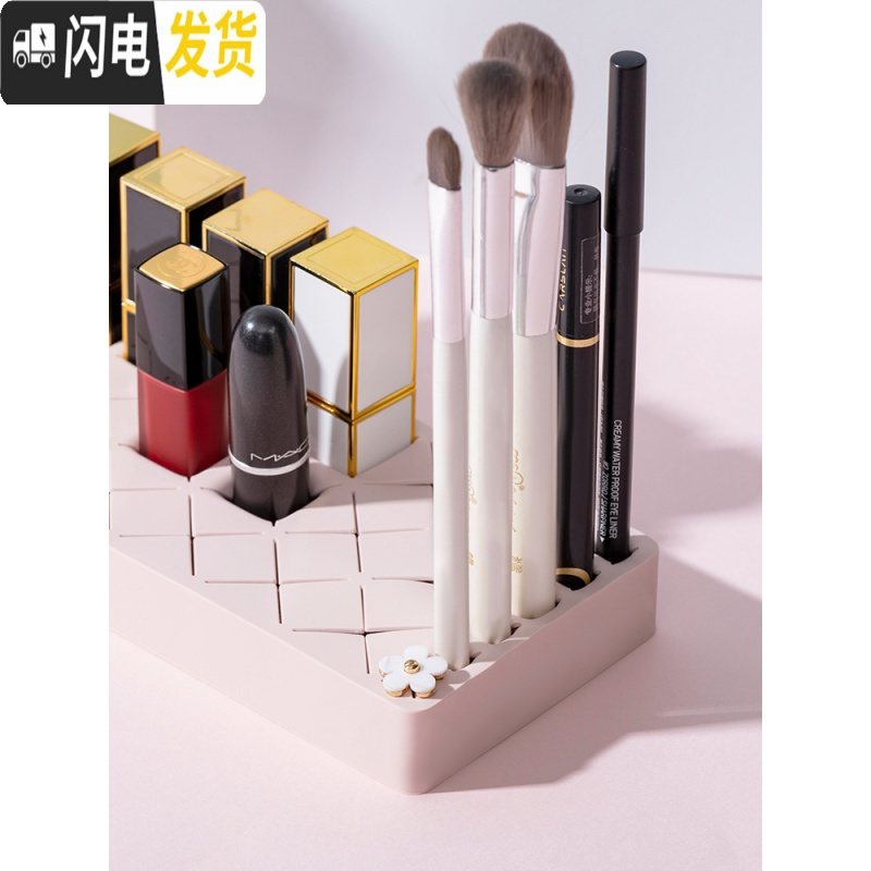 三维工匠硅胶口红收纳盒多格桌面化妆品整理盒唇釉口红盒子ins创意口红架高清大图