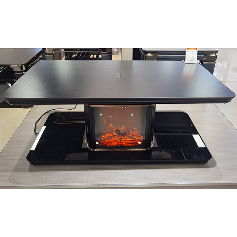 美之家辉煌欧式动态仿真火壁炉岩板语音磁炉140*80cm智能升降电暖炉黑