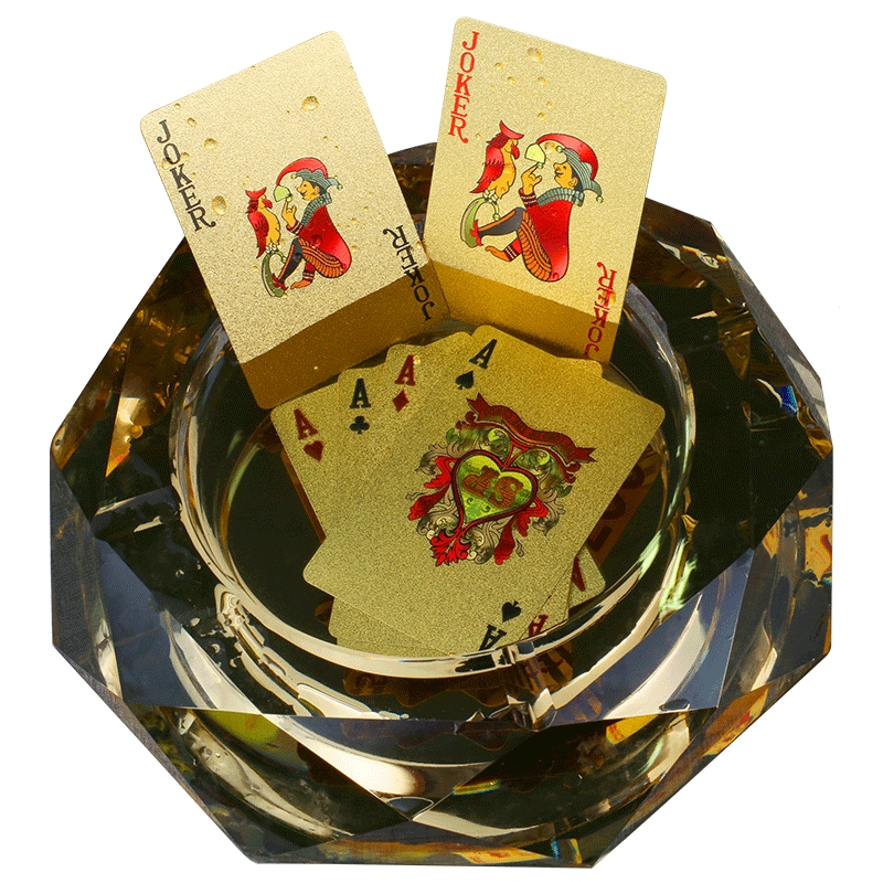 黄金色扑克牌pvc塑料闪电客防水创意土豪金金属纸牌金箔扑克牌