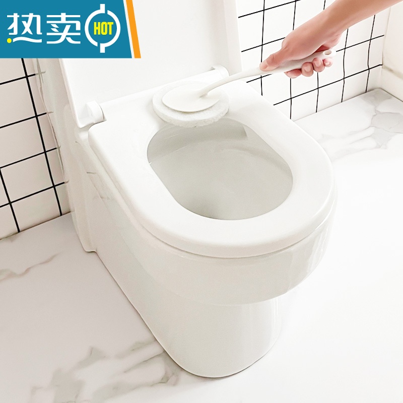 敬平浴缸刷卫生间长柄刷子清洁器浴室洗瓷砖刷厕所海绵地板刷厨房 白色 套装[1杆 5个替换芯]高清大图