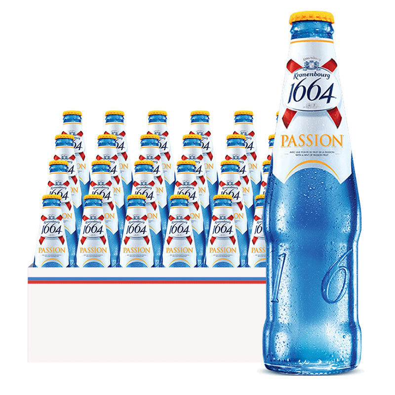 kronenbourg1664百香果啤酒法国果味小麦啤250ml24瓶整箱装