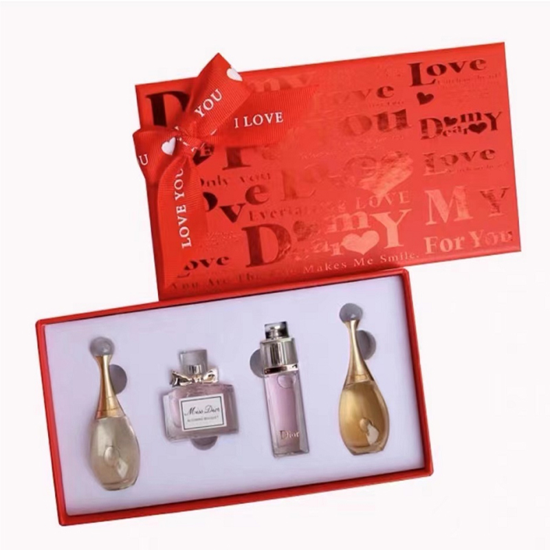 迪奥红色礼盒香水四件套5ml*4