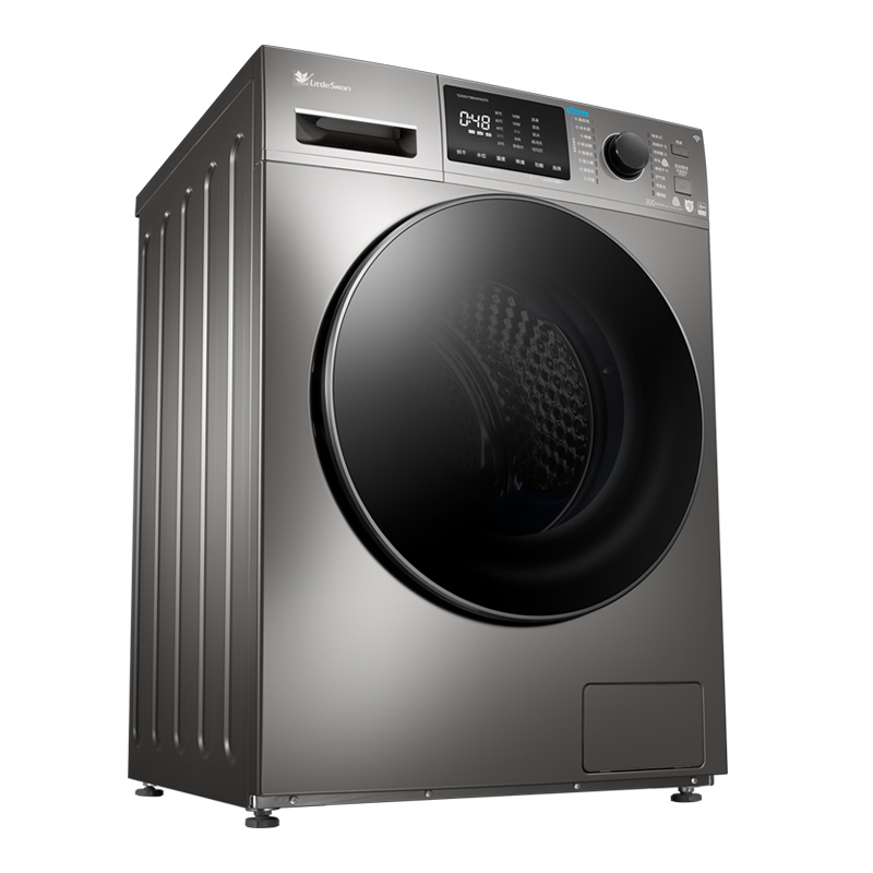 小天鹅littleswan10公斤洗干一体机滚筒洗衣机银离子智能家电td100vt
