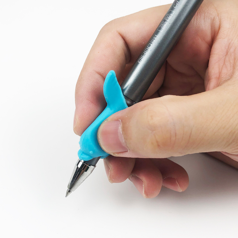 姿势纠正器儿童可爱卡通钢笔铅笔正确握姿三指定型器10个装握笔器蓝色