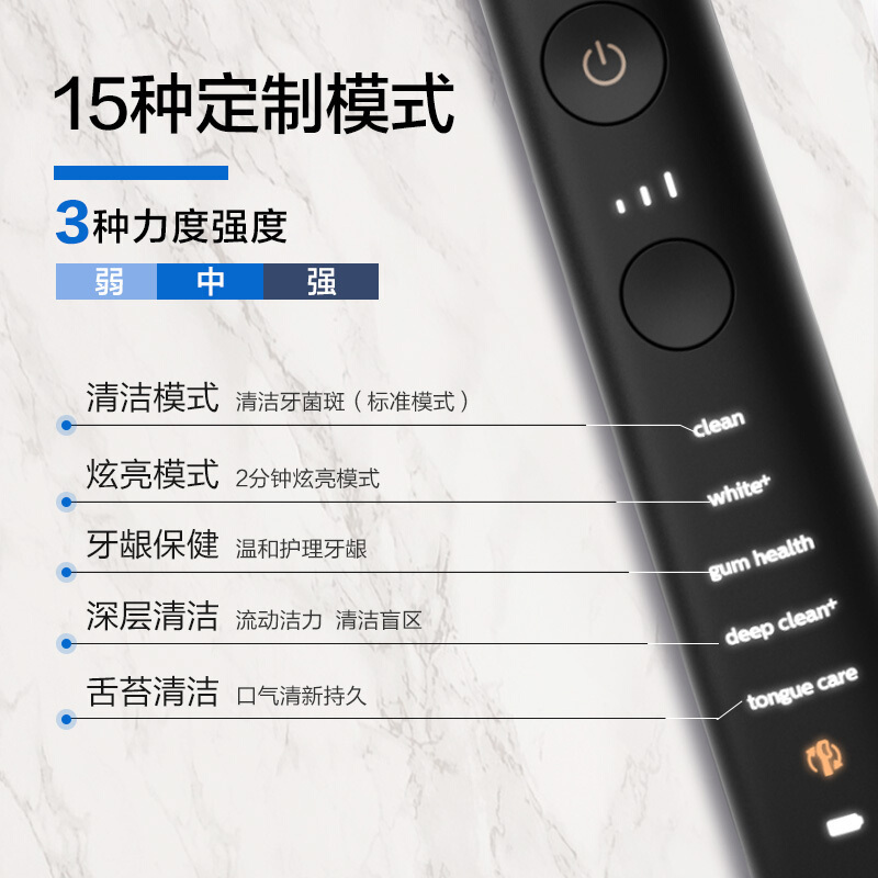 飞利浦(PHILIPS) 电动牙刷 HX9924/12 钻石黑亮白智能型 充电式声波震动牙刷蓝牙版 五大模式智能计时
