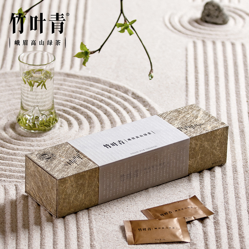 [春茶上市]竹叶青茶叶2021新茶峨眉高山绿茶特级(论道)经典礼盒120g