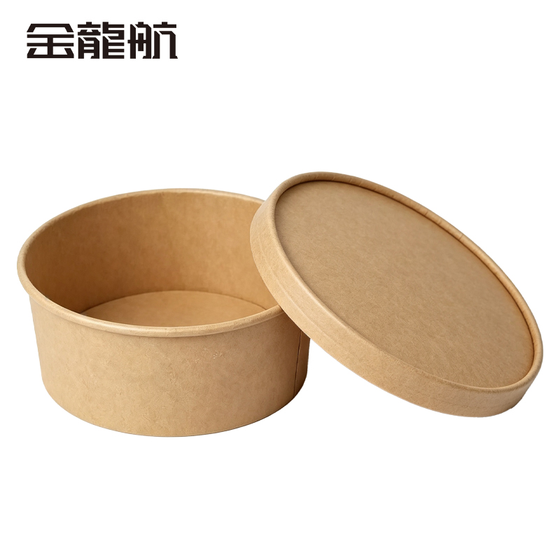 金龙航 一次性牛皮纸圆形纸碗高清大图
