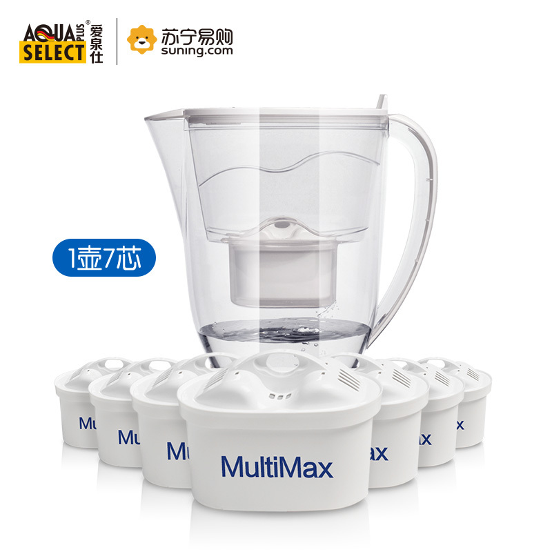 爱泉仕 Aqua Select 净水壶 炫彩白whale-WH 3.5L/升 复合超滤净水壶 3-5人净水壶