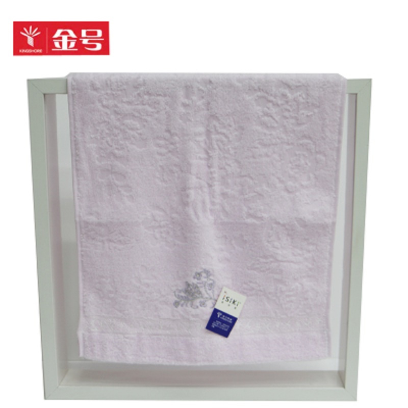 金号(KING SHORE) 无捻 提缎 绣花浮雕 毛巾 SK1008WH (颜色可选 红/桔/紫色)(单位:条)