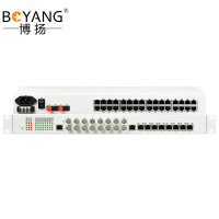 博扬 综合业务电话光端机 8路E1+16路电话+8路百兆以太网物理隔离 单纤20km 机架式 1对价