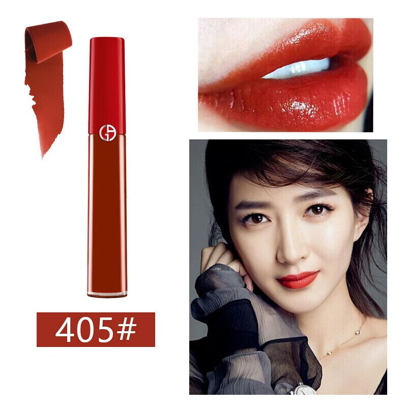 阿玛尼ARMANI 唇釉臻致丝绒复古哑光显色口红 液体唇膏唇彩 红管唇釉405# 烂番茄红6.5ml