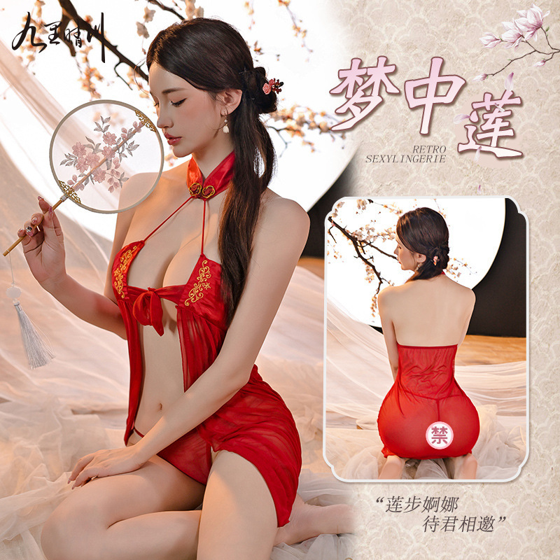 九里晴川性感古典诱惑睡衣透视肚兜汉服大码睡裙套装高清大图