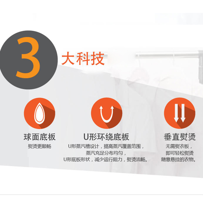 松下(Panasonic)电熨斗蒸汽家用大功率手持式干湿两用烫斗熨烫机NI-E200TS高清大图