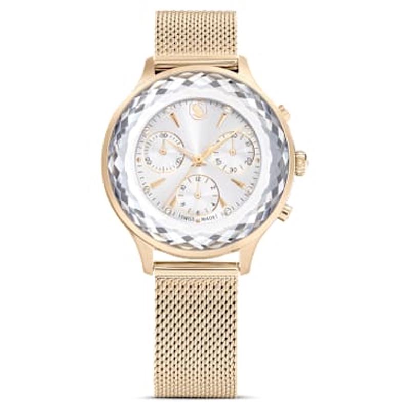 施华洛世奇(SWAROVSKI)女士石英腕表镀金镶钻奢华运动时尚多功能防水手表