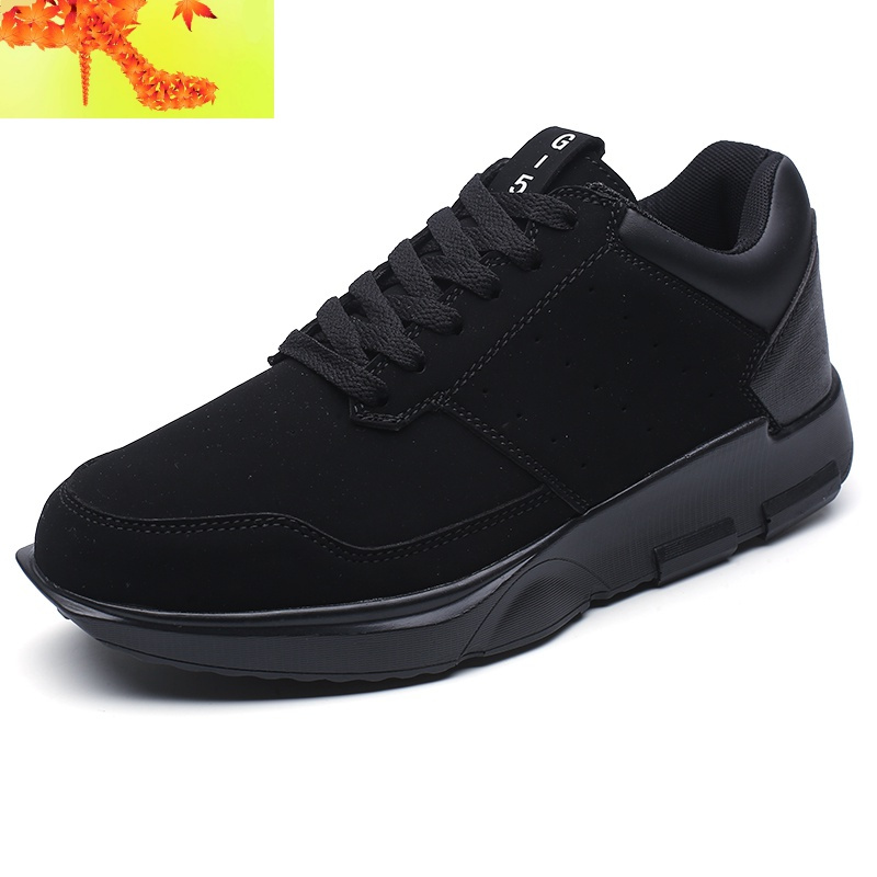 男士内增高6cm男鞋全黑色运动鞋厚底百搭休闲鞋青年隐形增高男鞋简畅