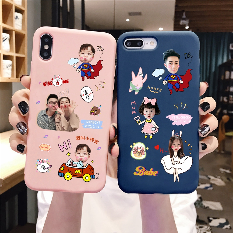 火豹diy定制手机壳透明亲子抠图情侣照片r苹果11华为p40任意机型