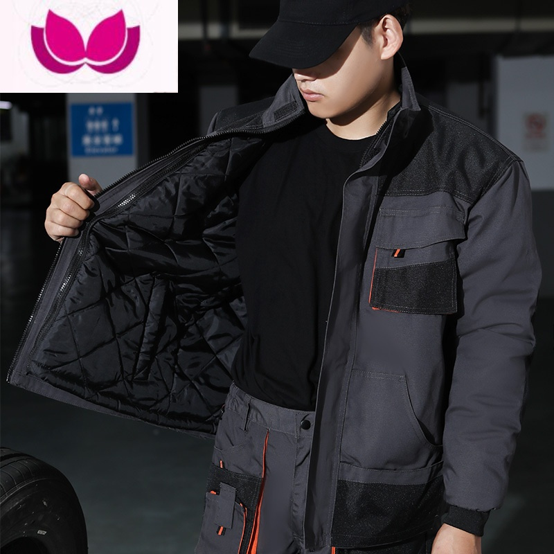 七斓劳保服套装工作服汽修上衣车间工耐脏长袖男外套工装背带裤可定制