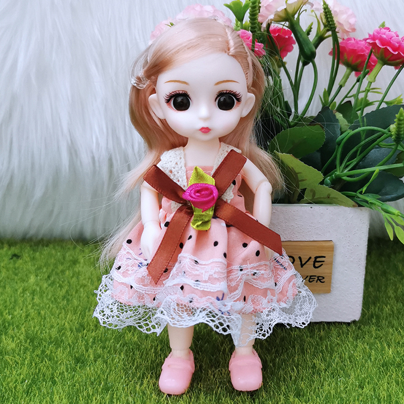 雅斯妮迷你娃娃玩具女孩软胶仿真胶皮娃时尚公主过家家叶罗丽粉色波点小裙高清大图