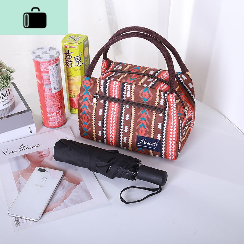 午餐装饭盒手提包学生帆布小便当包手拎饭盒袋子上班族带饭妈咪包NEW LAKE高清大图