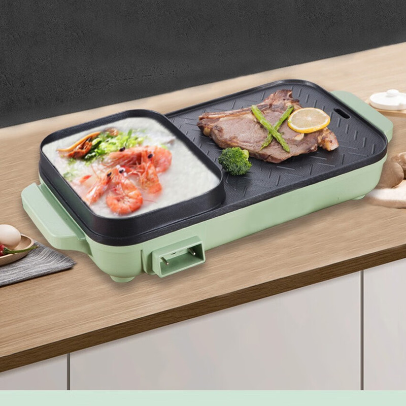 都市太太 973831 御膳房烧烤一体机 家用多功能电火锅 抹茶绿高清大图