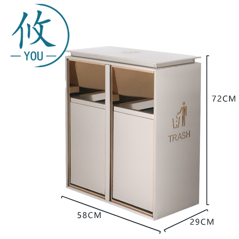 攸 酒店大堂垃圾桶 58*29*72cm 个高清大图