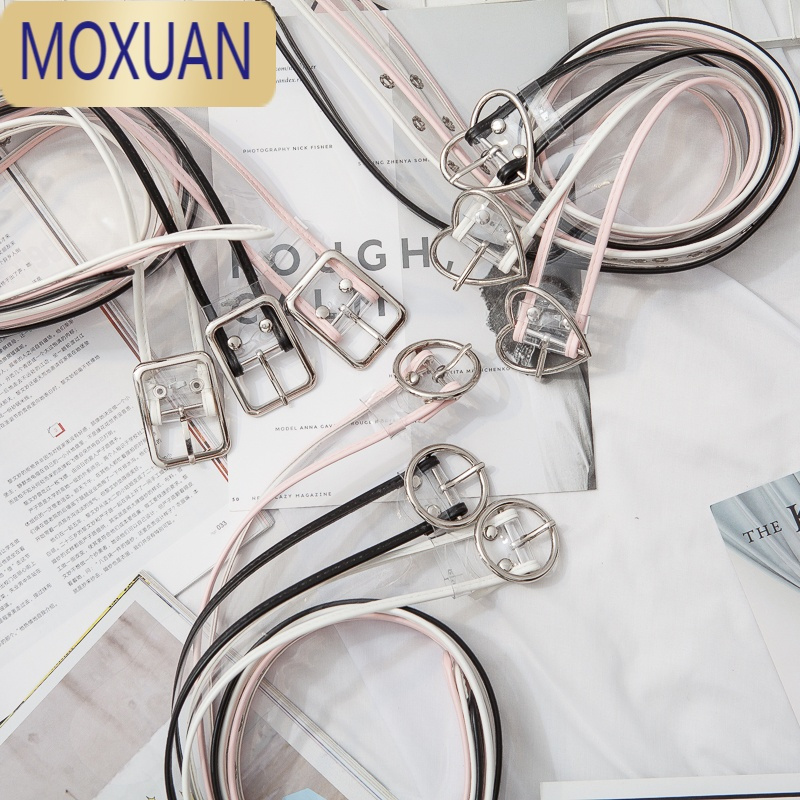 MOXUANins彩色透明腰带女装饰韩版个性时尚潮流牛仔裤腰带学生百搭皮带
