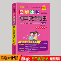 2024版 pass绿卡图书 图解速记 初中政治历史 通用全彩版 七八九年级政治历史基础知识思维导图 中考政治历史资料