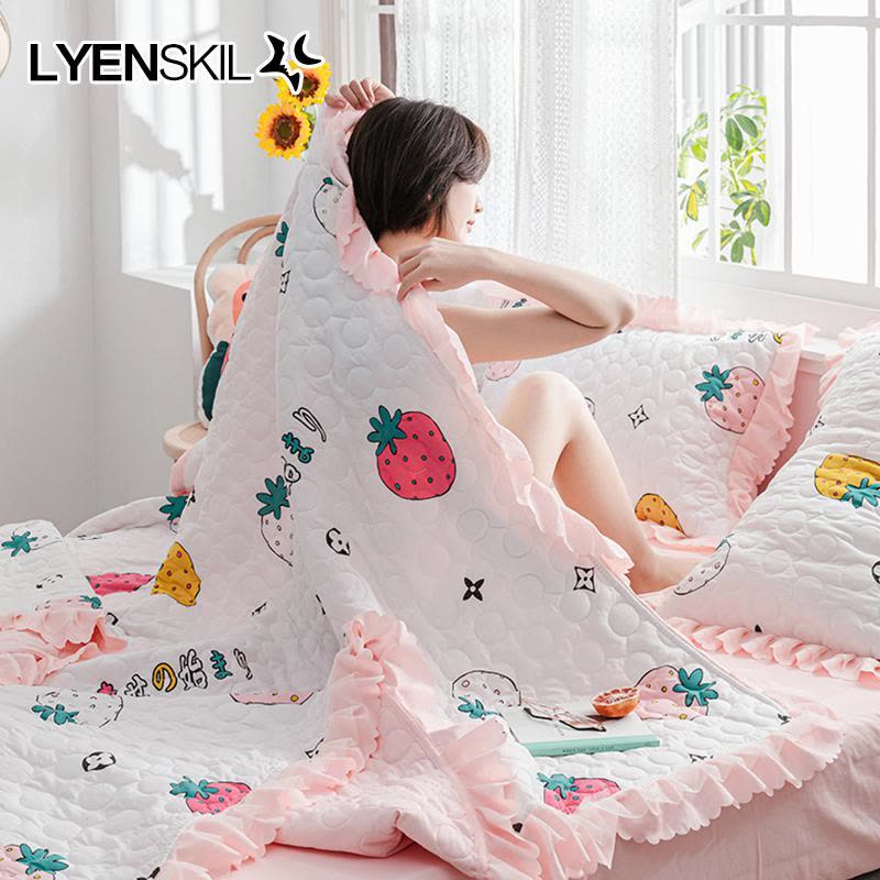 家柏饰(CORATED)夏季韩版花边夏被双层空调被可水洗学生单双人春秋薄被子夏凉被图片