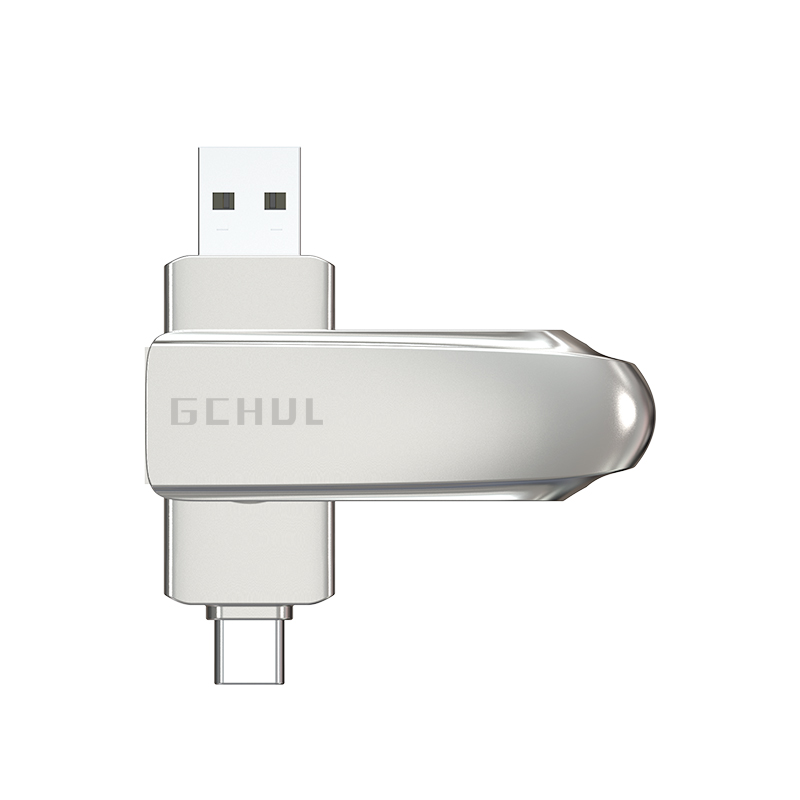 杰储(GCHUL)U120 128G USB3.2 双接口超高速固态闪存U盘/优盘 (计价单位:个) 银色高清大图