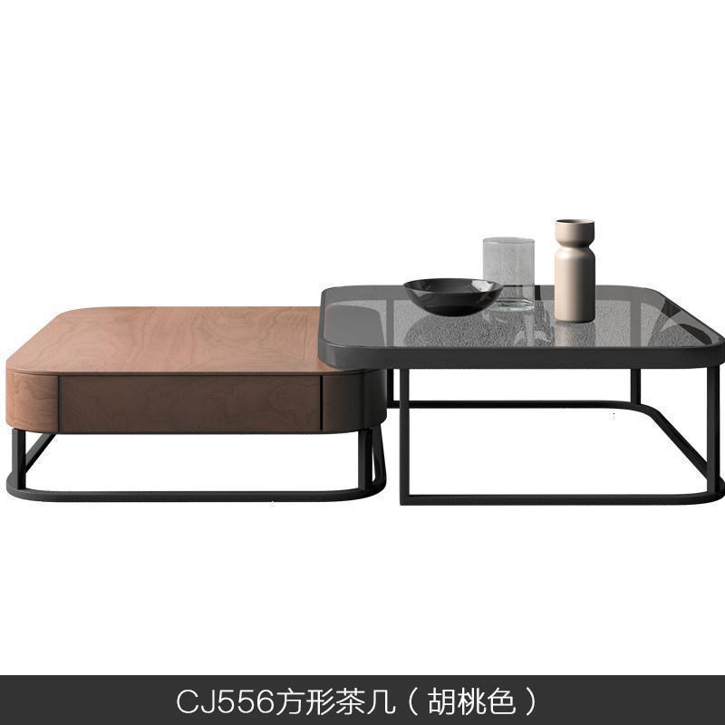 森美人北欧电视柜现代简约客厅轻奢创意电视柜茶几组合套装卧室小户型 CJ556方形茶几（胡桃色）组装