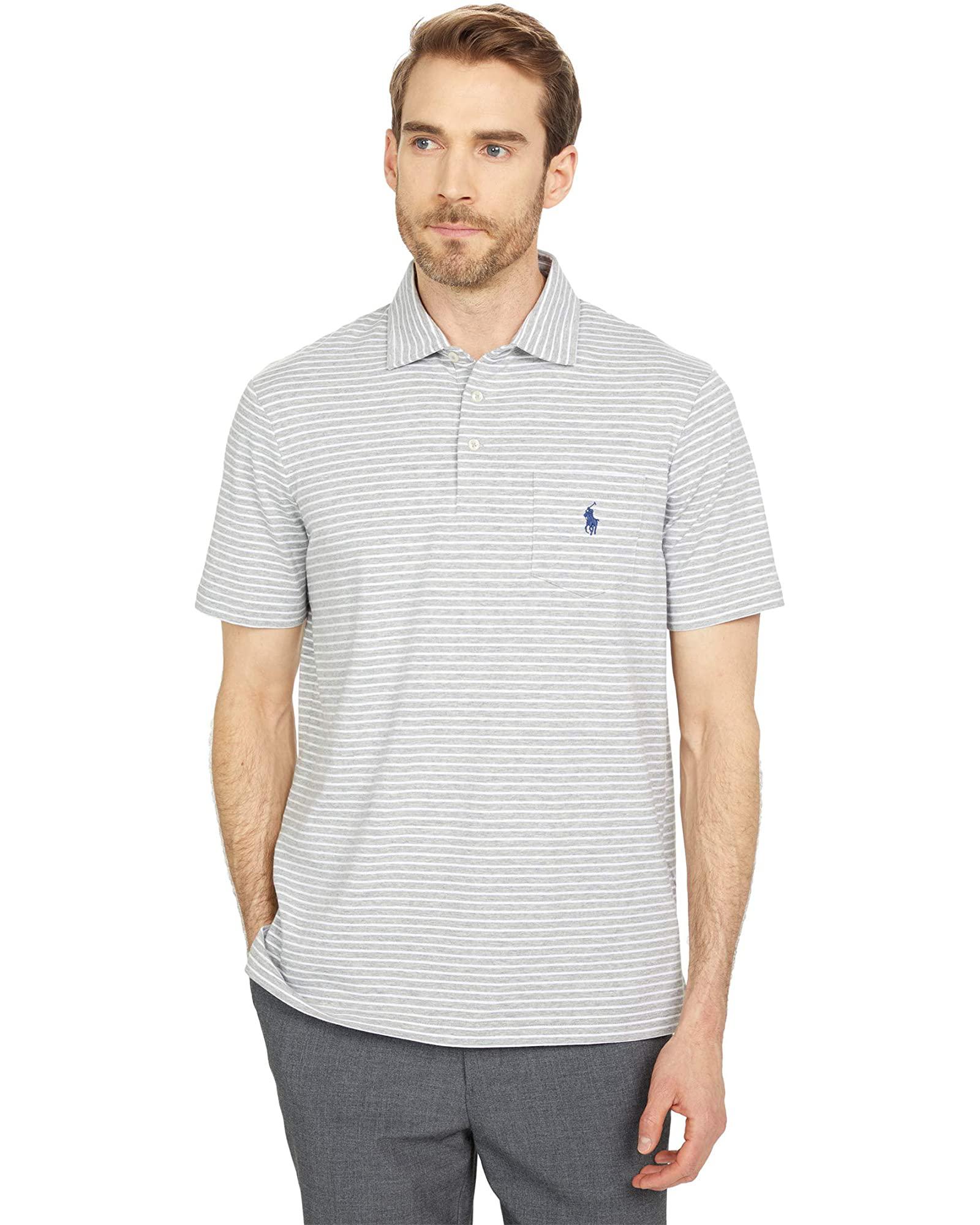 ralph lauren拉夫劳伦经典款 条纹短袖男 小马标polo衫 时尚简约 商务