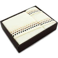 三利 竹纤维缎边格调方巾+毛巾+浴巾精装礼盒3件套 33x35、33x74、70x140 其他绵竹