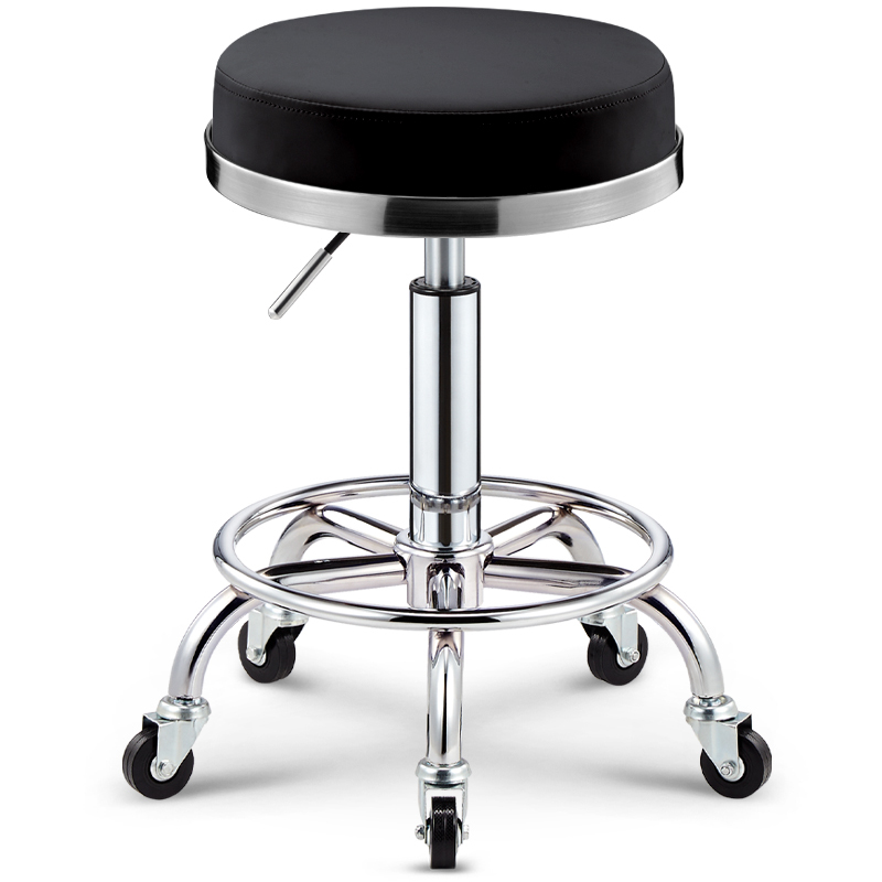 闪电客椅旋转升降圆凳防爆凳理发椅大工凳美发店转凳圆形滑轮师傅椅