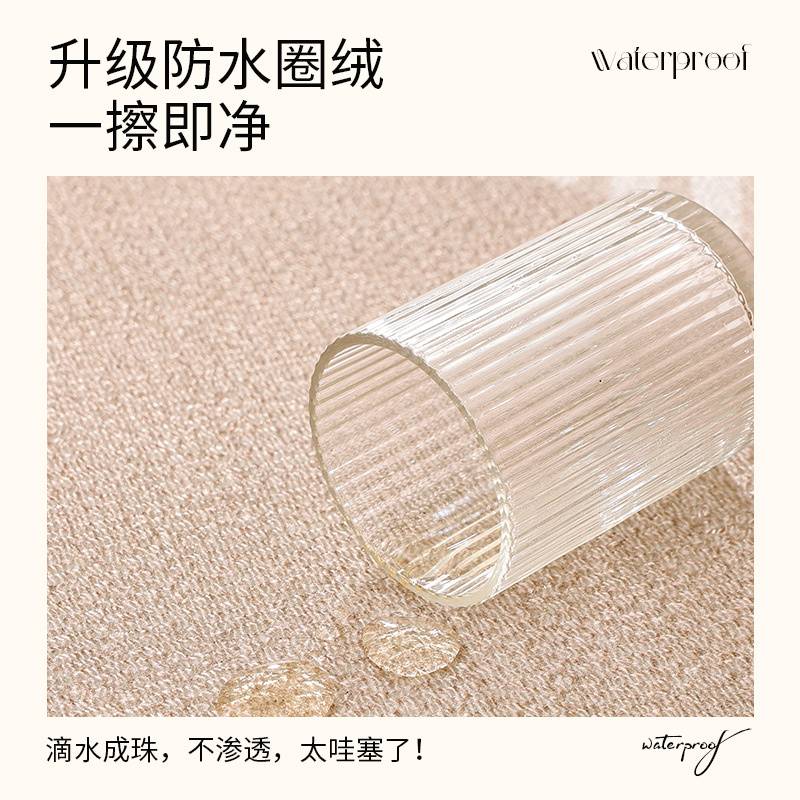 客厅地毯高级感2024新款防水免打理沙发茶几地垫家用卧室床边垫子