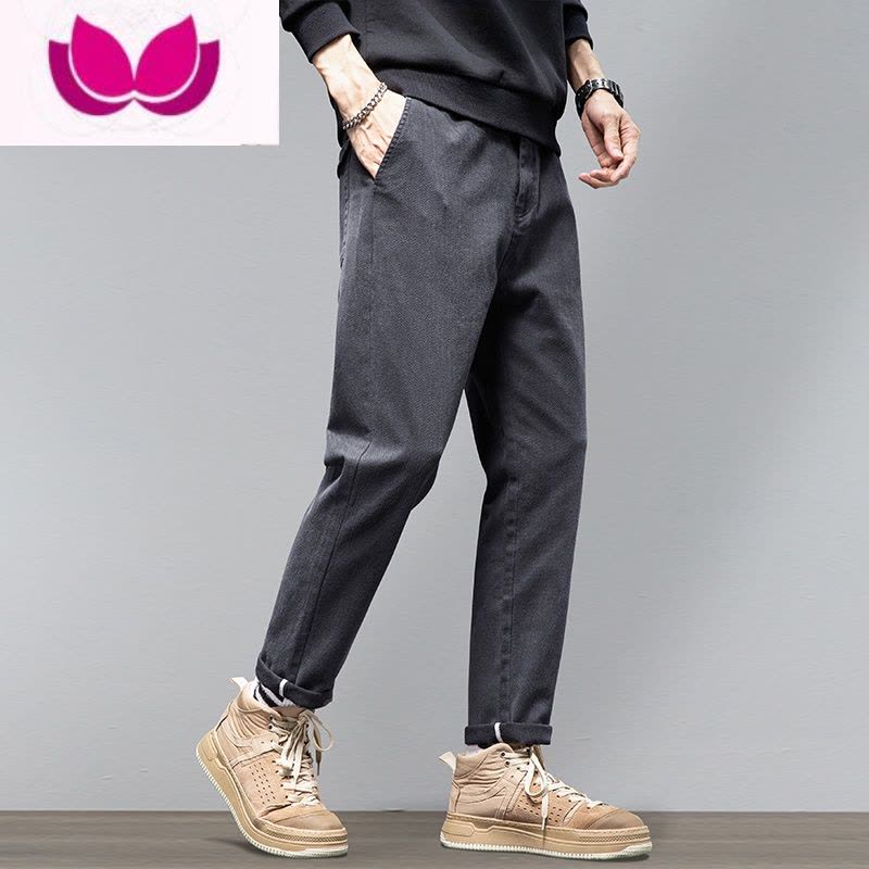 七斓春季休闲裤子男宽松直筒长裤男装潮流男士小西裤2023夏季新款图片