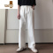 YANXUSNEIKLAU 白色休闲牛仔裤男韩版潮流宽松直筒百搭阔腿长裤