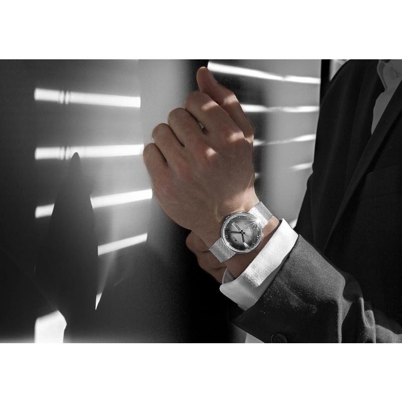 Mido美度海外购男瑞士编织钢带轻奢设计感自动机械手表M842942711高清大图