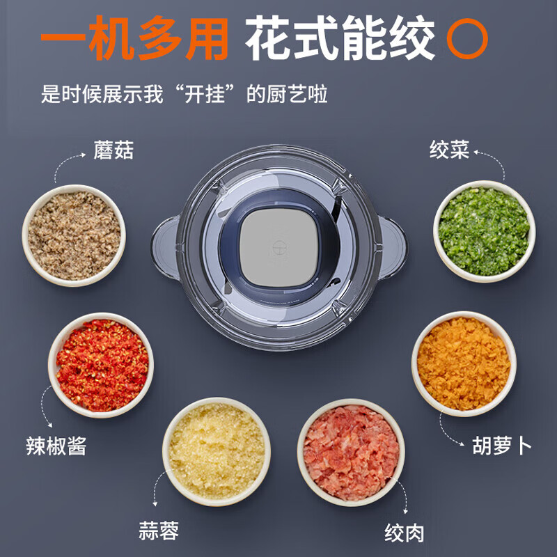 九阳(Joyoung)碎肉机家用多功能搅拌辅食切菜电动绞肉馅S18-LA360高清大图
